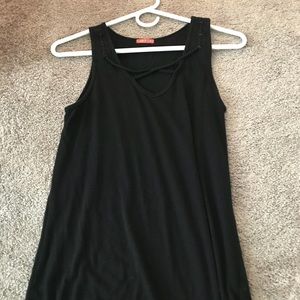 Black cross tank top